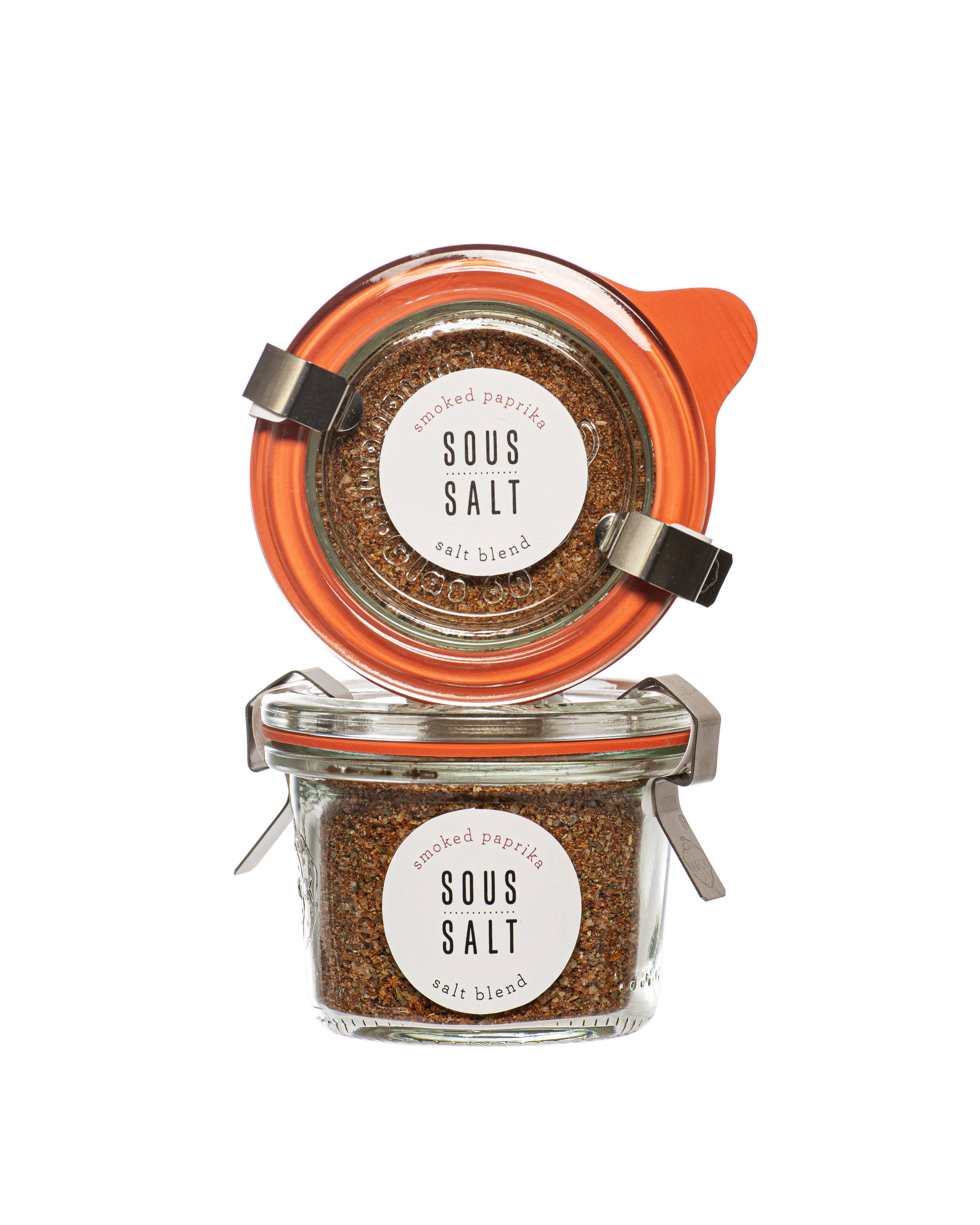 Sous Salt - Grey Salt Smoked Paprika Glass Jar: 4oz