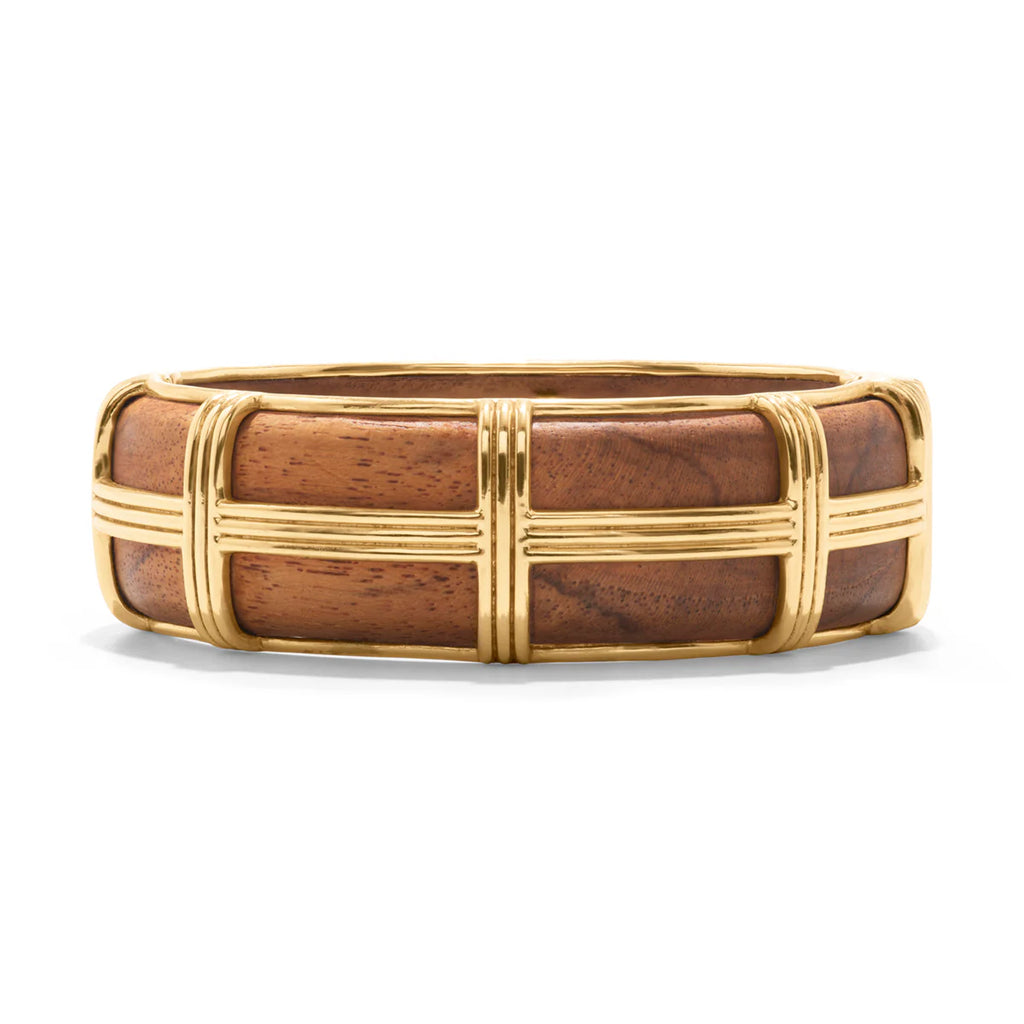 Capucine De Wulf Gaia Hinged Bangle in Gold - Teak