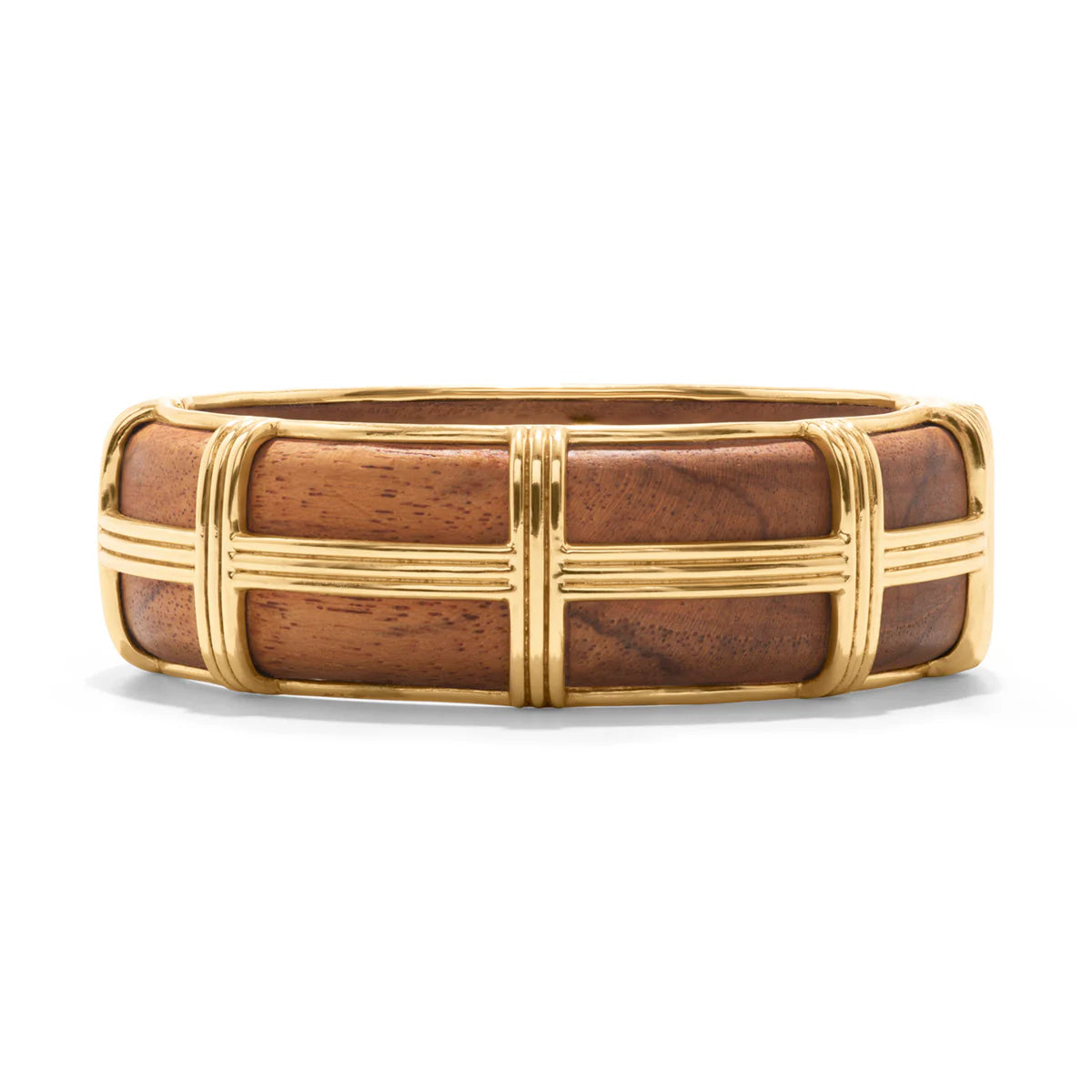 Capucine De Wulf Gaia Hinged Bangle in Gold - Teak