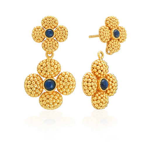 Capucine De Wulf Berry Clover Convertible Duo Earrings - Blue Labradorite