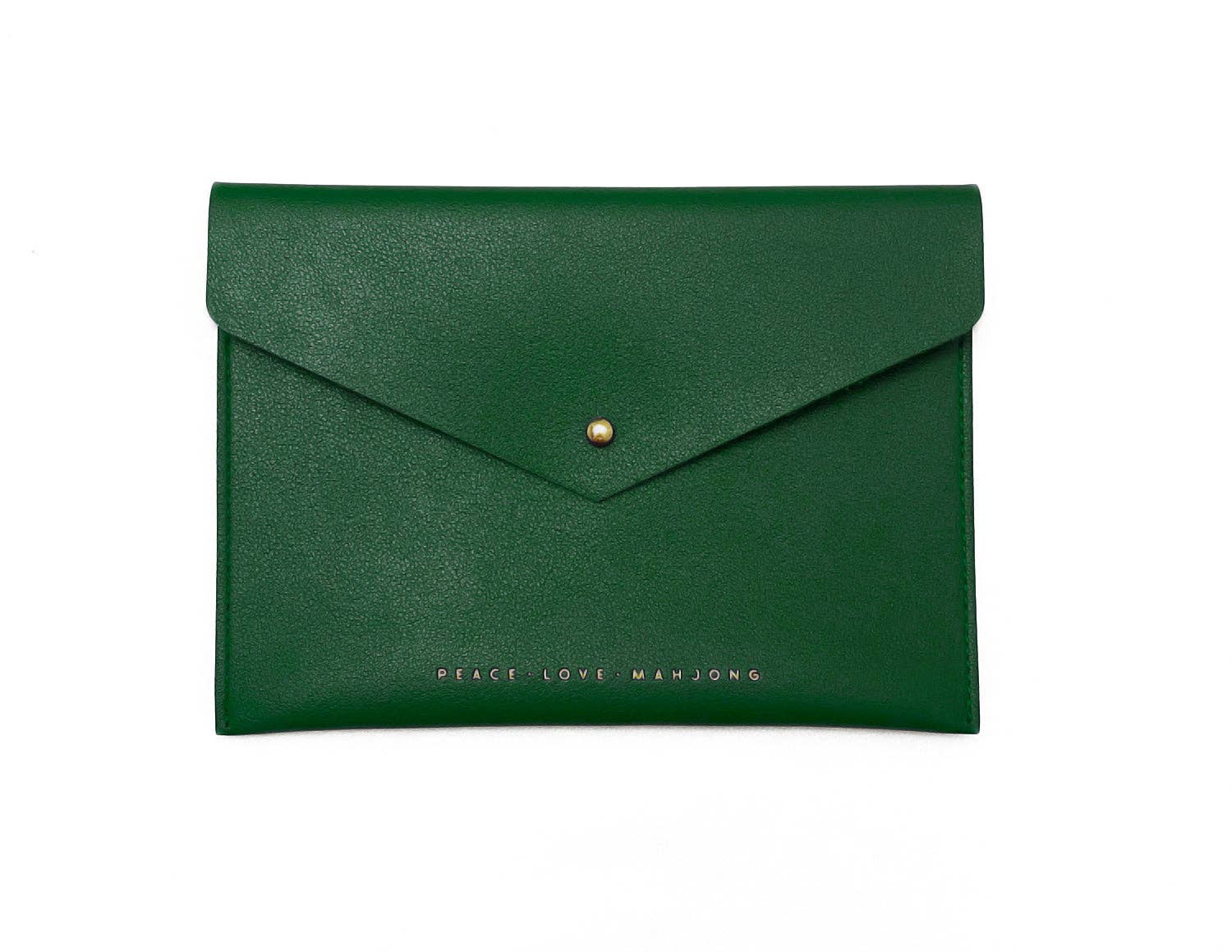 Peace Love Mahjong - Card Clutch: Large | Hunter Green
