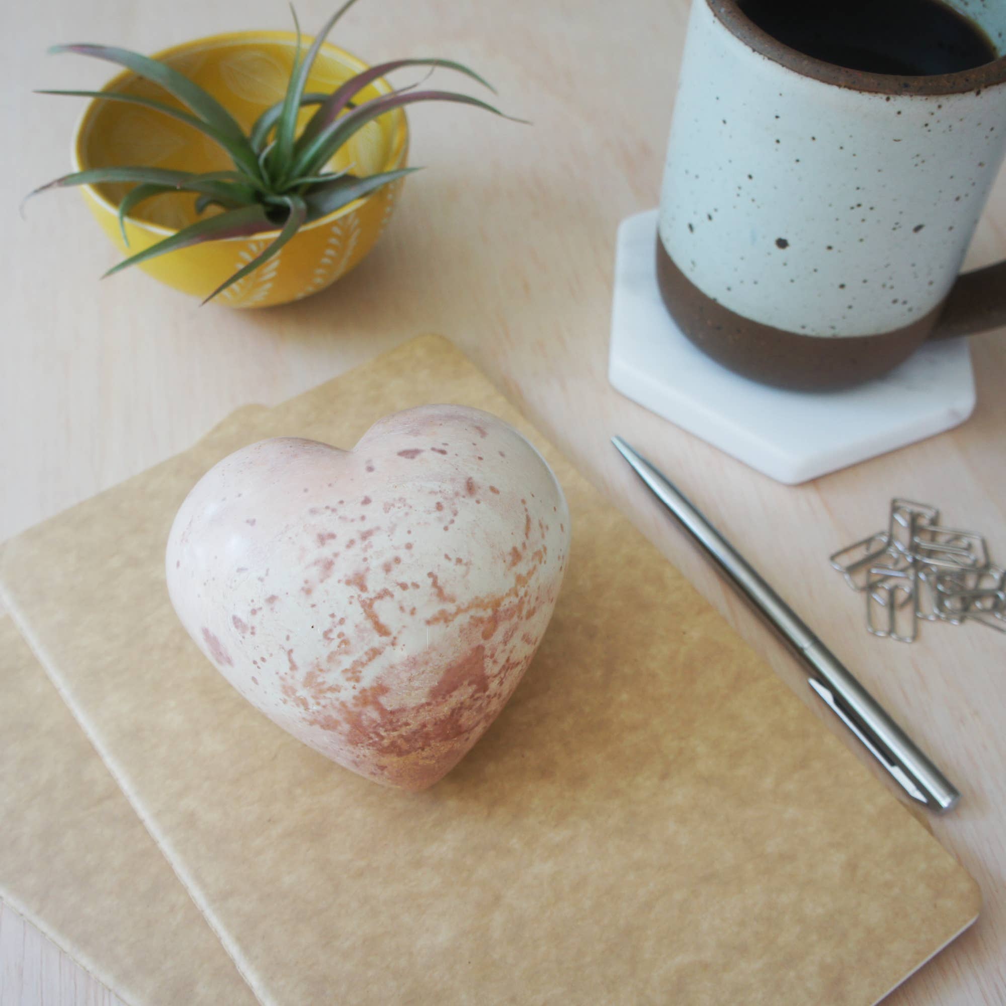 Soapstone Hand-Carved Large Heart