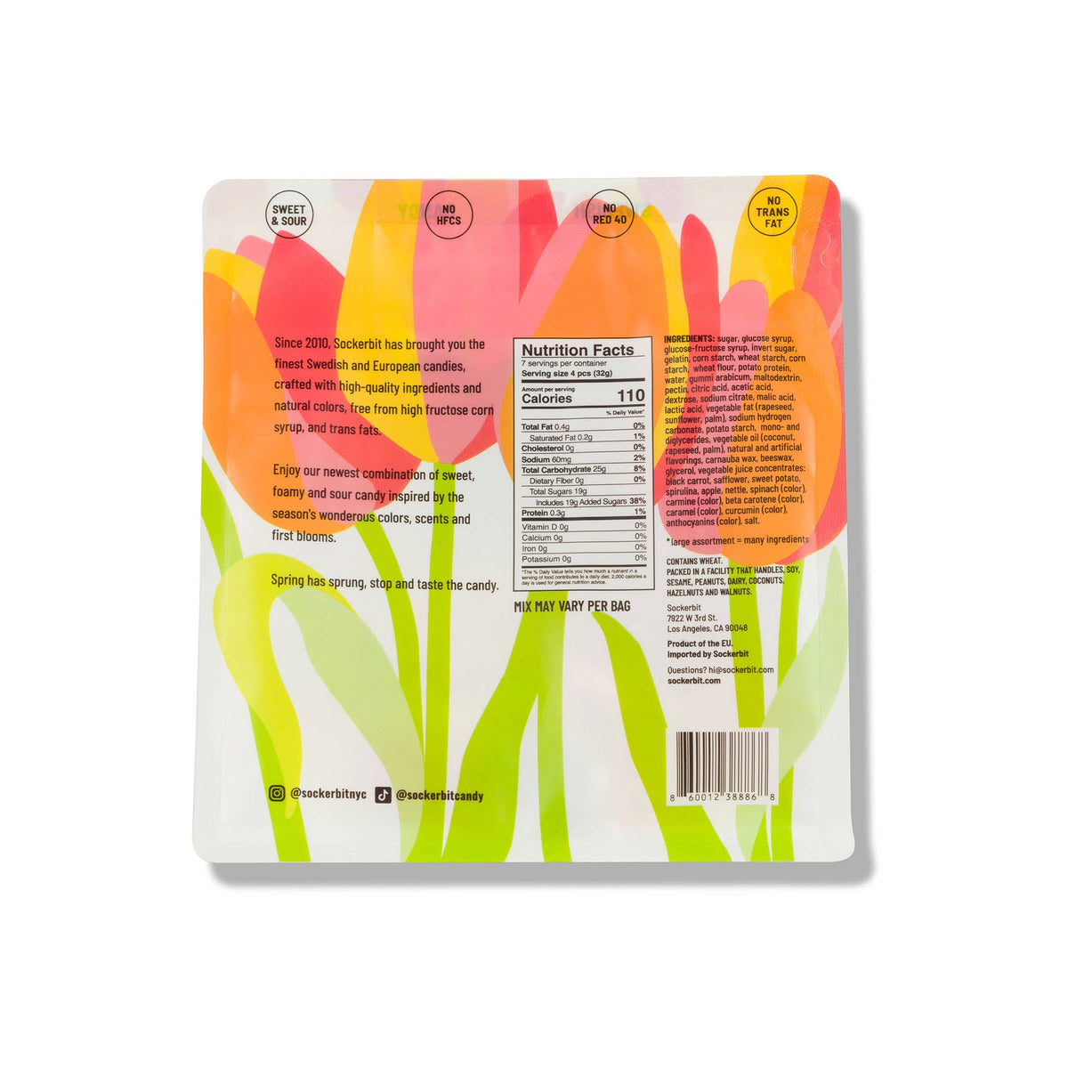 Sockerbit - Spring Gummy Mix Swedish Candy Bag (Sweet & Sour) - 8oz