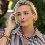Capucine De Wulf Earth Goddess Link Drop Earrings - Teak