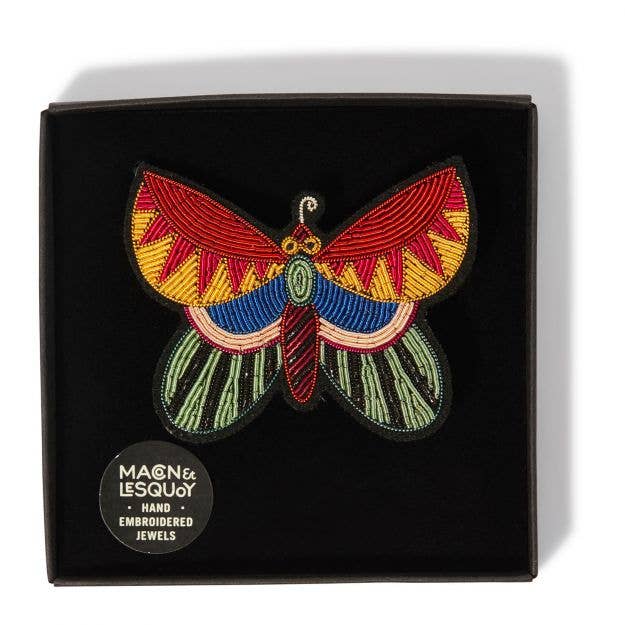 Macon & Lesquoy - Hand embroidered brooch - Butterfly