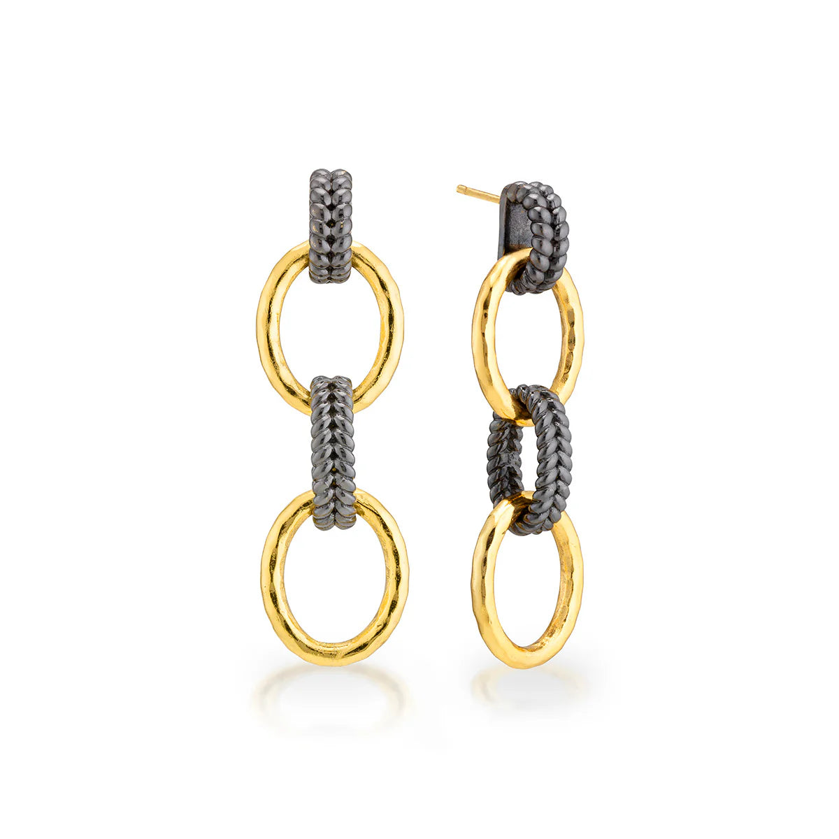 Capucine De Wulf Cleopatra Regal Double Link Earrings - Gold Midnight