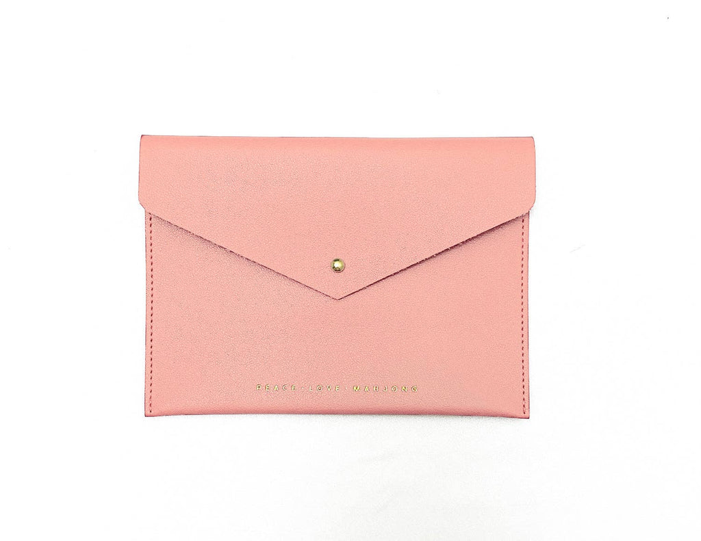 Peace Love Mahjong - Card Clutch: Large | Dusty Rose