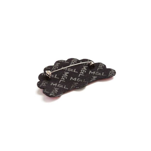 Macon & Lesquoy - Hand embroidered brooch - Peacock