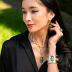 Capucine De Wulf Berry Drop Earrings - Blue Labradorite/Black Agate