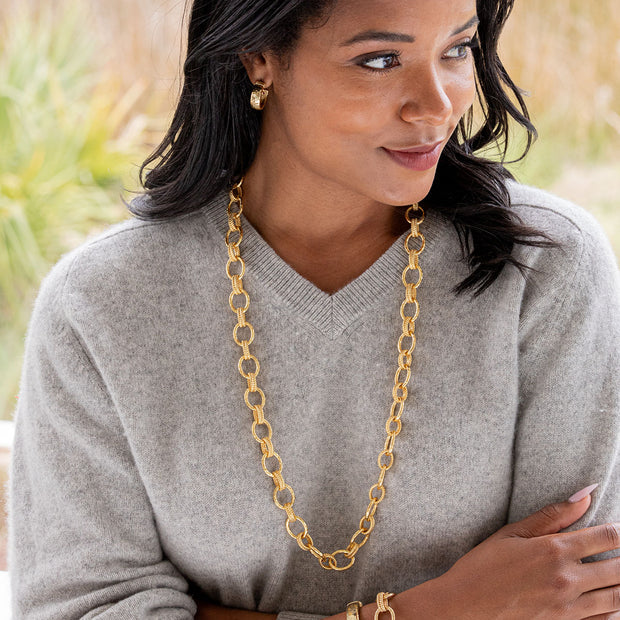 Capucine De Wulf Cleopatra 32" Regal Link Necklace - Gold