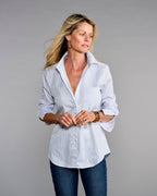 Claridge + King - The 4.0 Shirt in Lovely Blue Stripe: XL