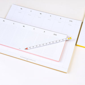 Wms&Co. Keyboard Planner Pads Gold Foil Edged / Weekly Desk Planner