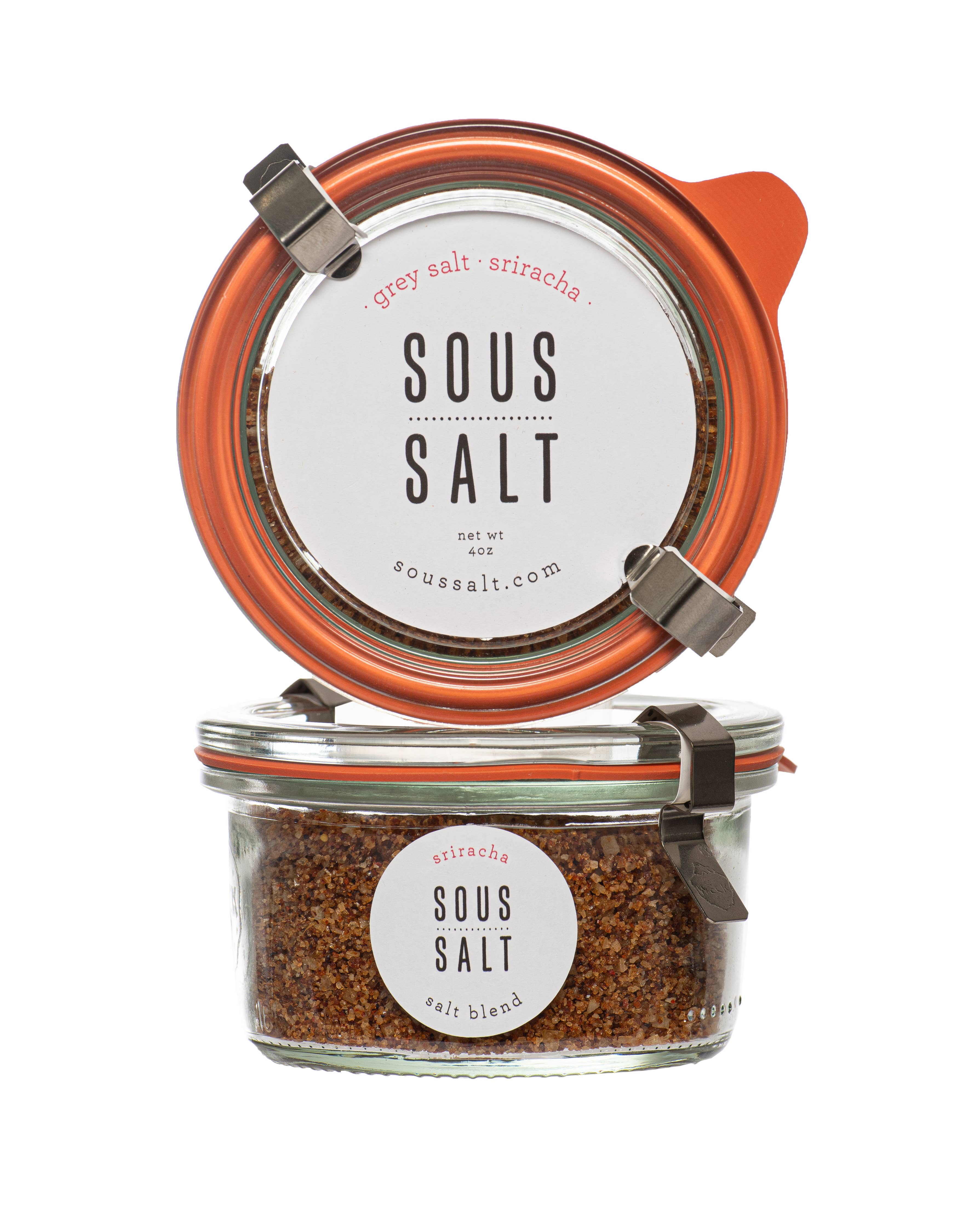 Sous Salt - Grey Salt Siracha Glass Jar: 4oz