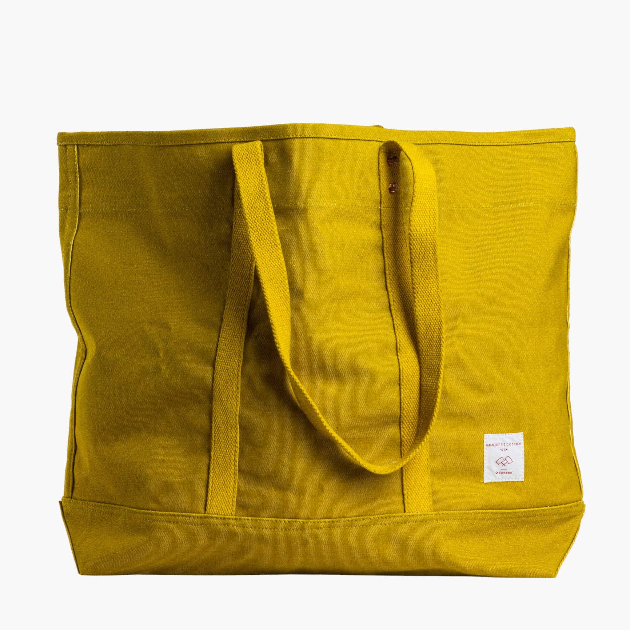 IMMODEST COTTON - Large East West Tote | Chartreuse