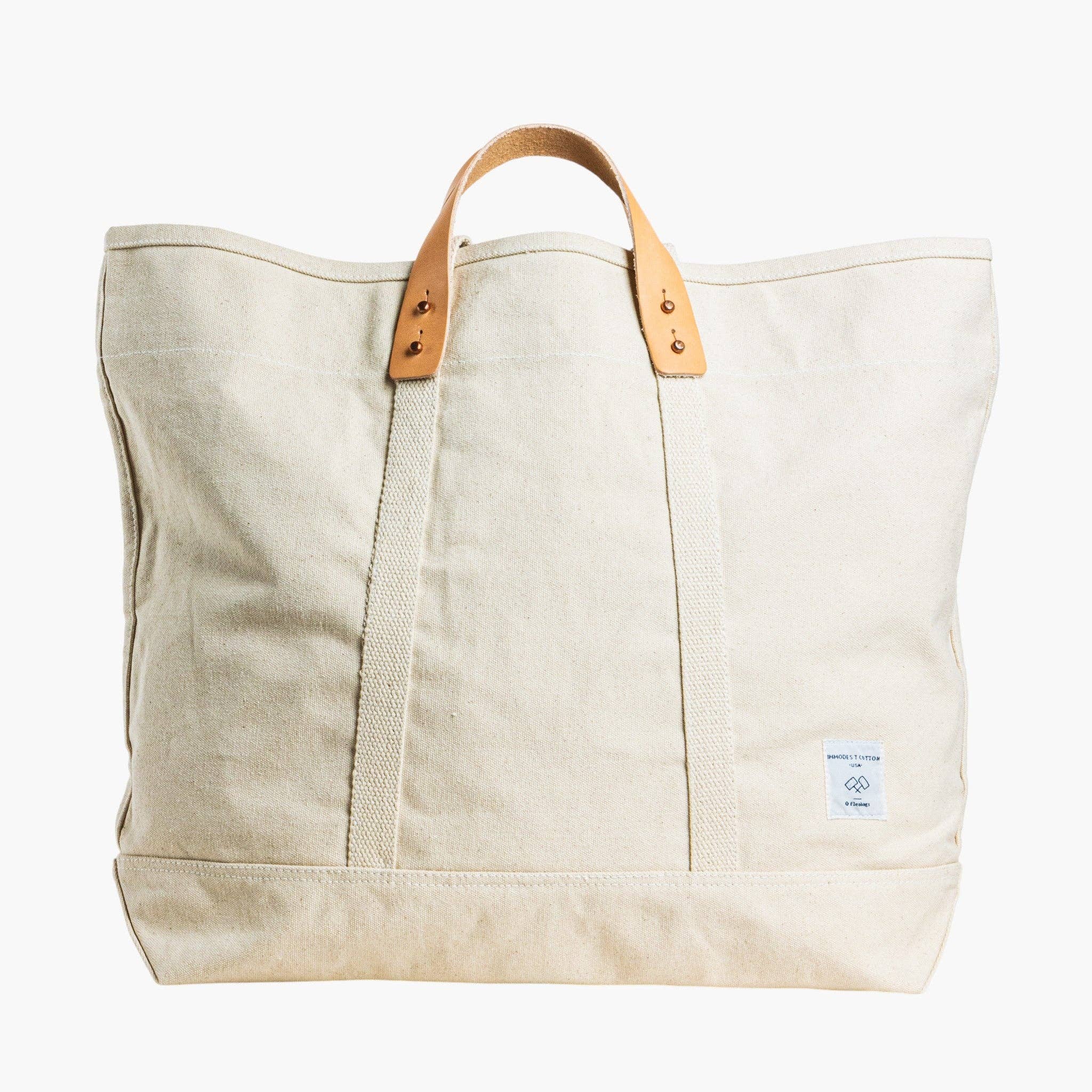 IMMODEST COTTON - Large East West Tote | Natural