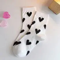 Yaya's Luxe Wholesale - Women's Cozy Colorblock Heart Socks: Multi-Colored