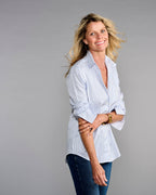Claridge + King - The 4.0 Shirt in Lovely Blue Stripe: XL