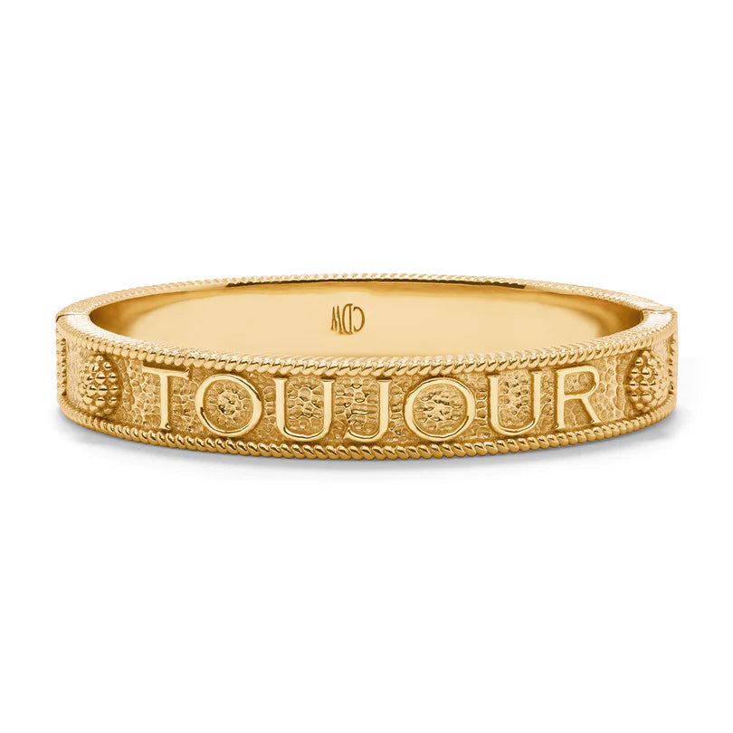 Capucine De Wulf L'AMOUR TOUJOUR HINGED BANGLE- GOLD