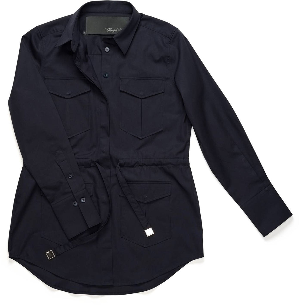 Claridge + King - The Four Pocket Shacket in Midnight Blue