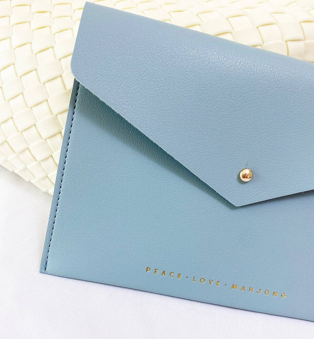 Peace Love Mahjong - Card Clutch: Large | Dusty Rose