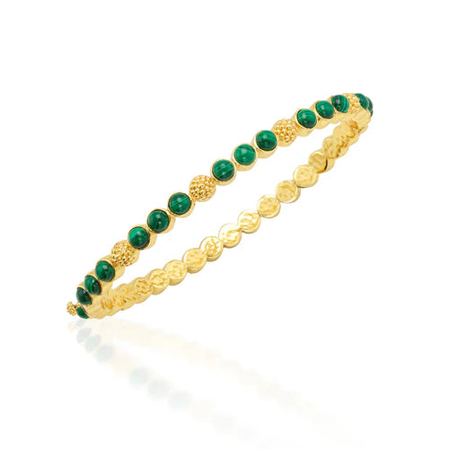 Capucine De Wulf Berry Gem Petite Hinged Bangle  - Malachite