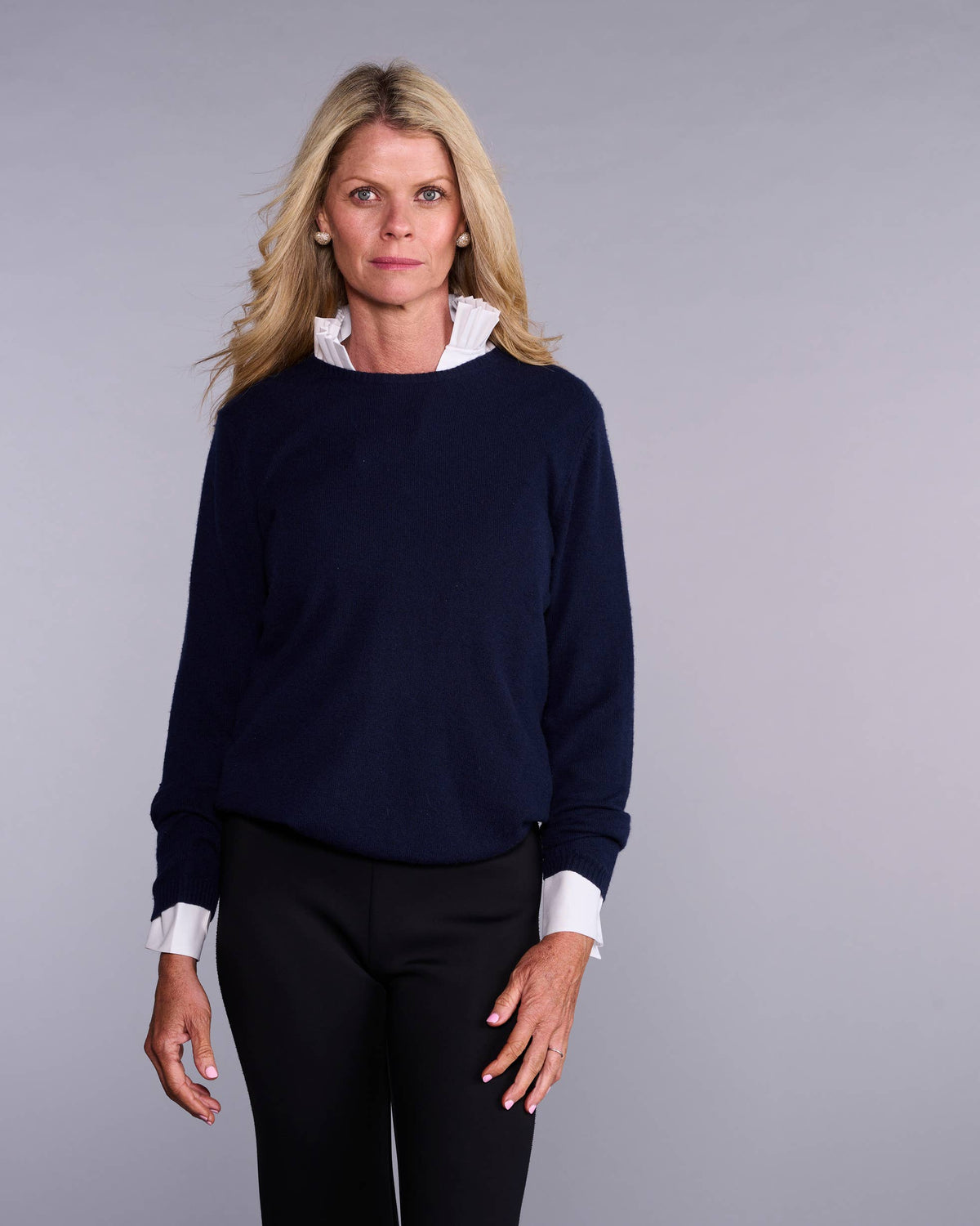 Claridge + King - The Pleated League Blouse in Crisp White (Easy-Care)