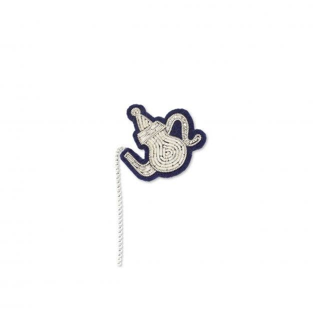 Macon & Lesquoy - Hand embroidered brooch - Teapot