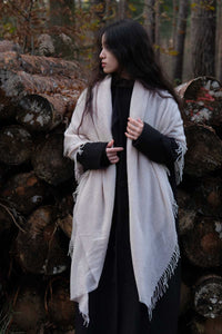 Oats & Rice Airy Cashmere Wrap | Cream