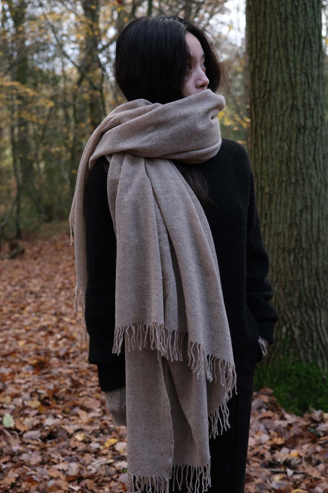 Oats & Rice Airy Cashmere Wrap | Beige