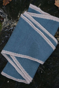 Oats & Rice Austen Spindle-shaped Cashmere Scarf | Blue