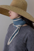 Oats & Rice Austen Spindle-shaped Cashmere Scarf | Blue