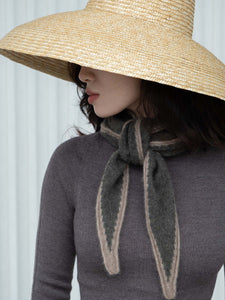 Oats & Rice Austen Spindle-shaped Cashmere Scarf | Green
