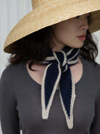 Oats & Rice Austen Spindle-shaped Cashmere Scarf | Navy