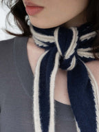 Oats & Rice Austen Spindle-shaped Cashmere Scarf | Navy