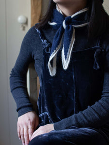 Oats & Rice Austen Spindle-shaped Cashmere Scarf | Navy