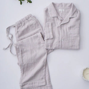 Uchino Marshmallow Gauze Pajama Unisex - Light Gray