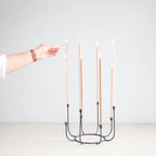 The Floral Society - Beacon Long Stem Candelabra - Smoke