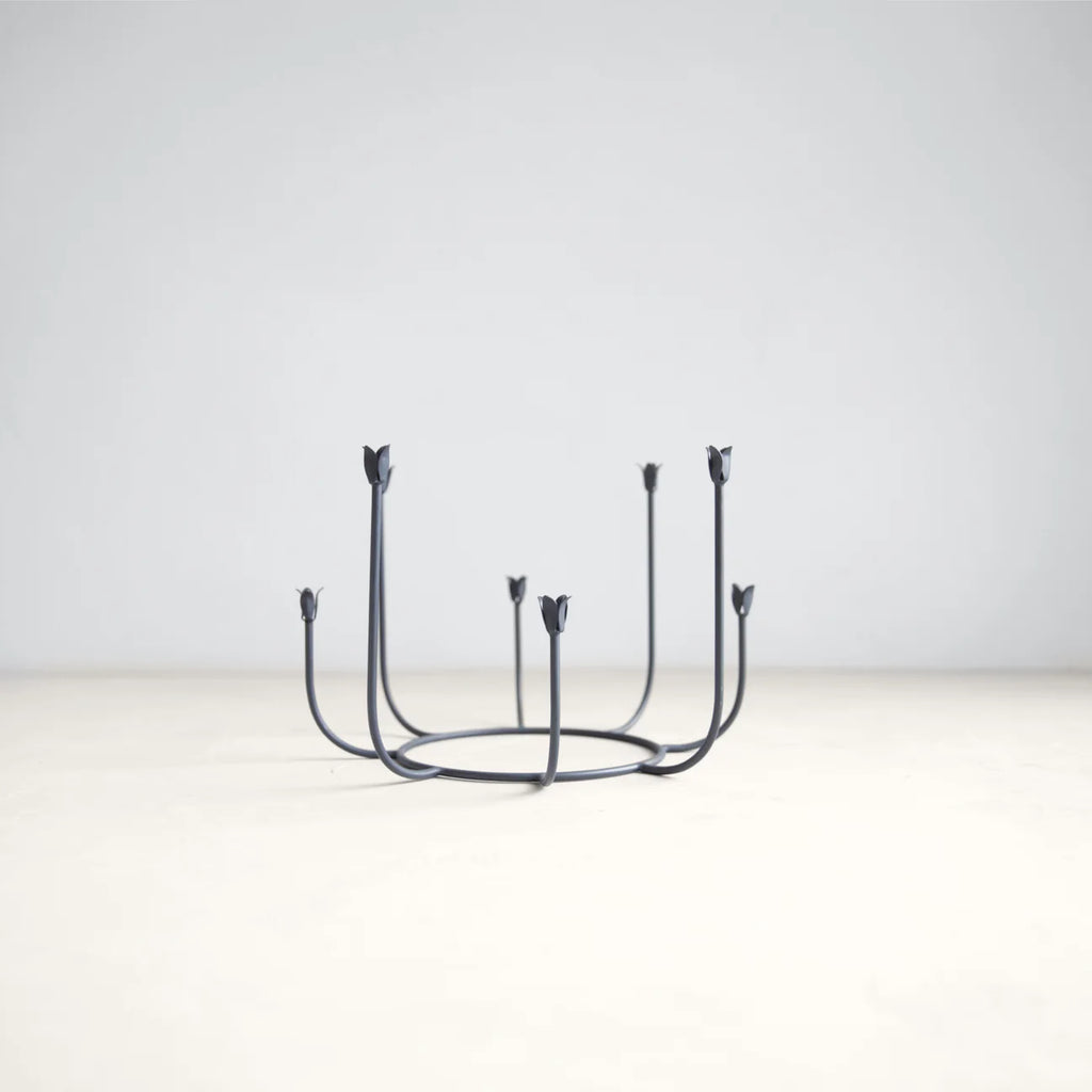 The Floral Society - Beacon Long Stem Candelabra - Smoke