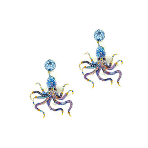 Trovelore Big Blue Octopus Earrings