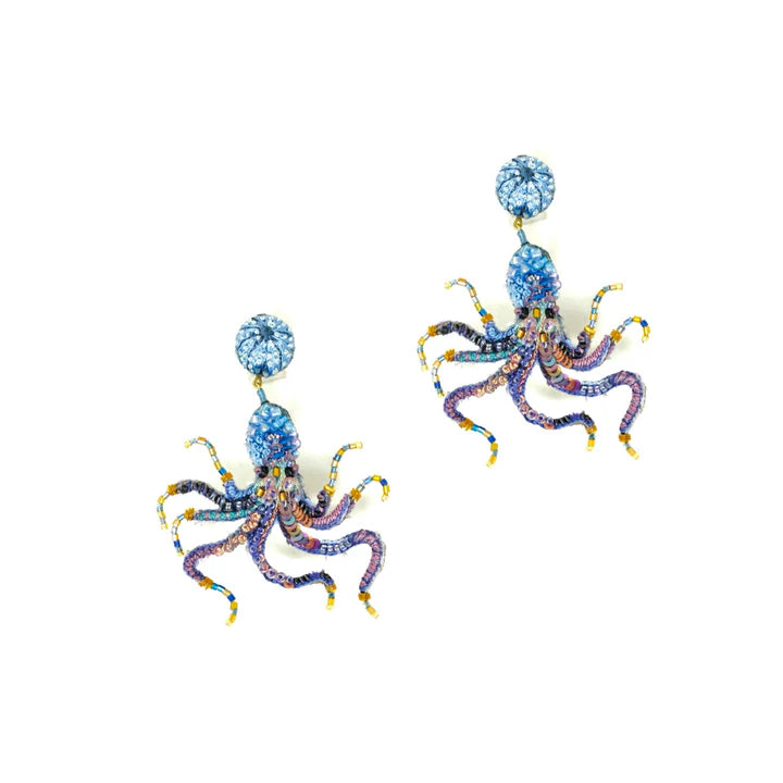 Trovelore Big Blue Octopus Earrings