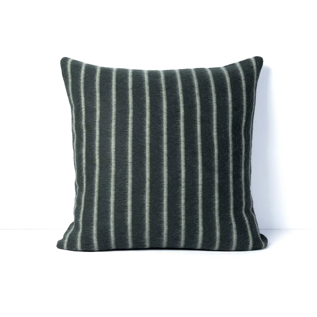Blacksaw Lee Heirloom Throw Pillow 23" x 23" - Darkest Spruce/Onsen Stripe