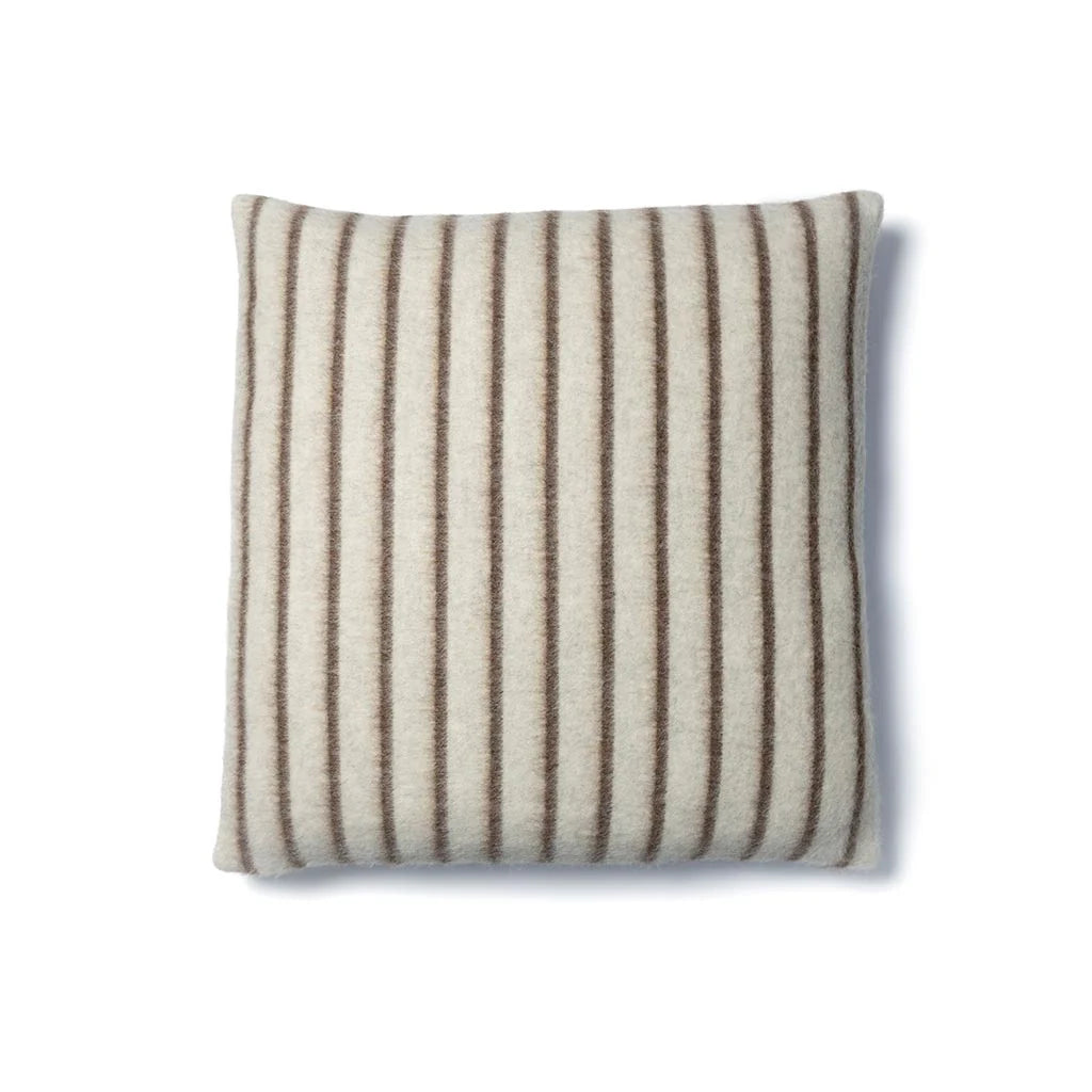 Blacksaw Lee Heirloom Throw Pillow 23" x 23" Zero Dye - Shoji/Cacao Stripe
