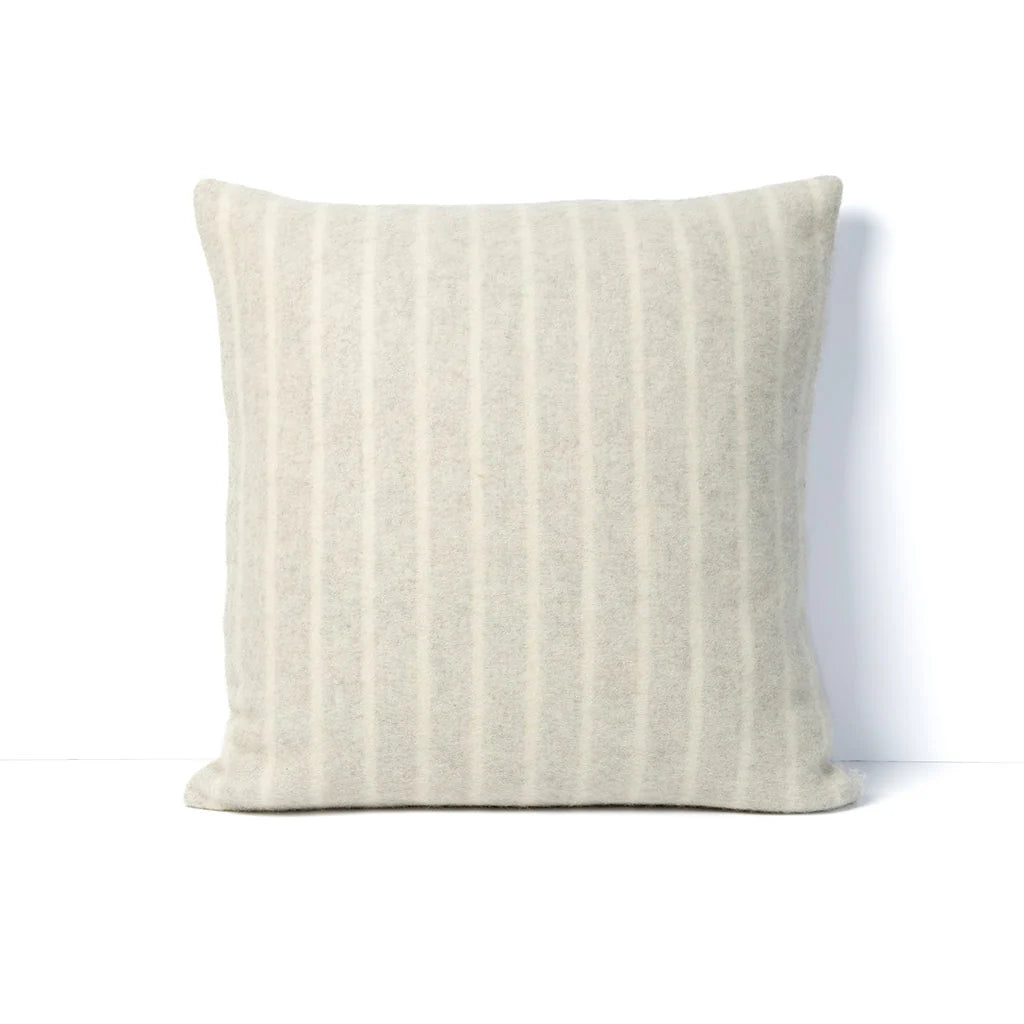Blacksaw Lee Heirloom Throw Pillow 23" x 23" Zero Dye - Shoji/Ivory Vertical Stripe