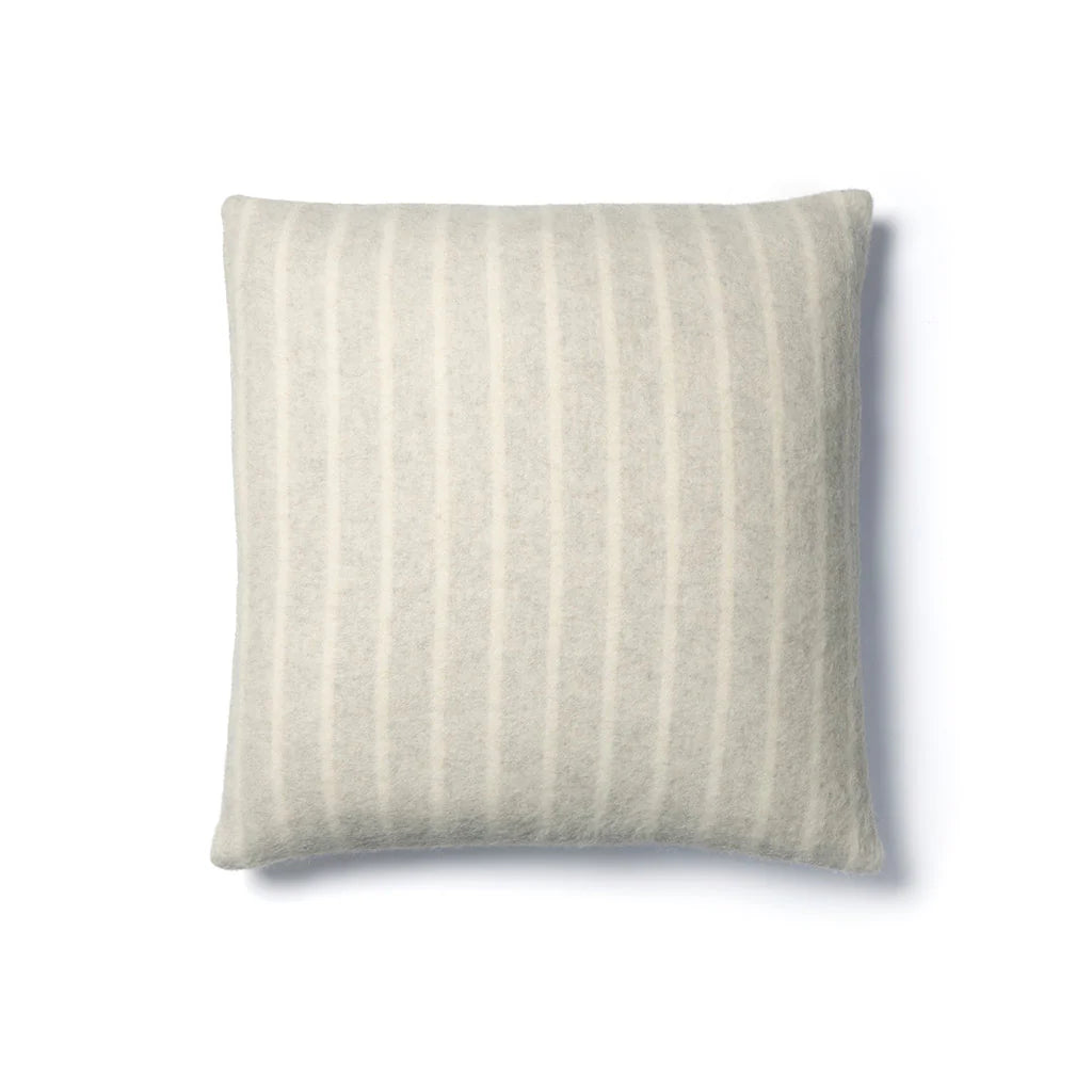 Blacksaw Lee Heirloom Throw Pillow 23" x 23" Zero Dye - Shoji/Ivory Vertical Stripe