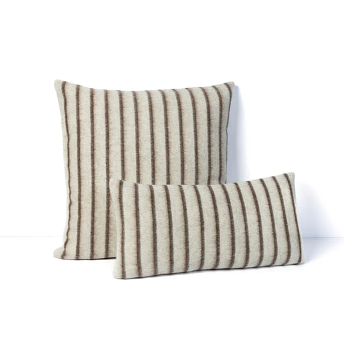Blacksaw Lee Heirloom Throw Pillow 23" x 23" Zero Dye - Shoji/Cacao Stripe