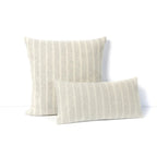Blacksaw Lee Heirloom Throw Pillow 23" x 23" Zero Dye - Shoji/Ivory Vertical Stripe