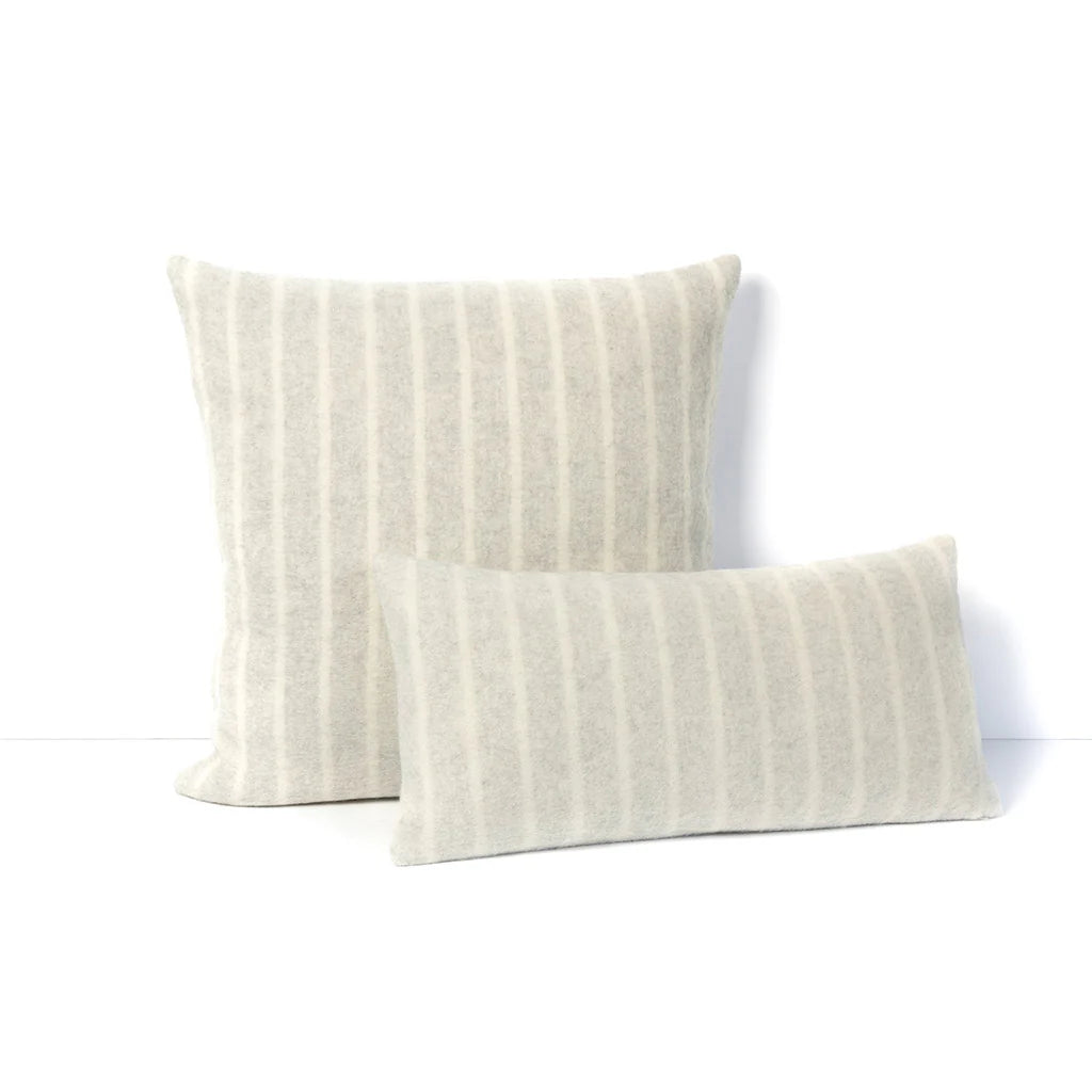 Blacksaw Lee Heirloom Throw Pillow 23" x 23" Zero Dye - Shoji/Ivory Vertical Stripe
