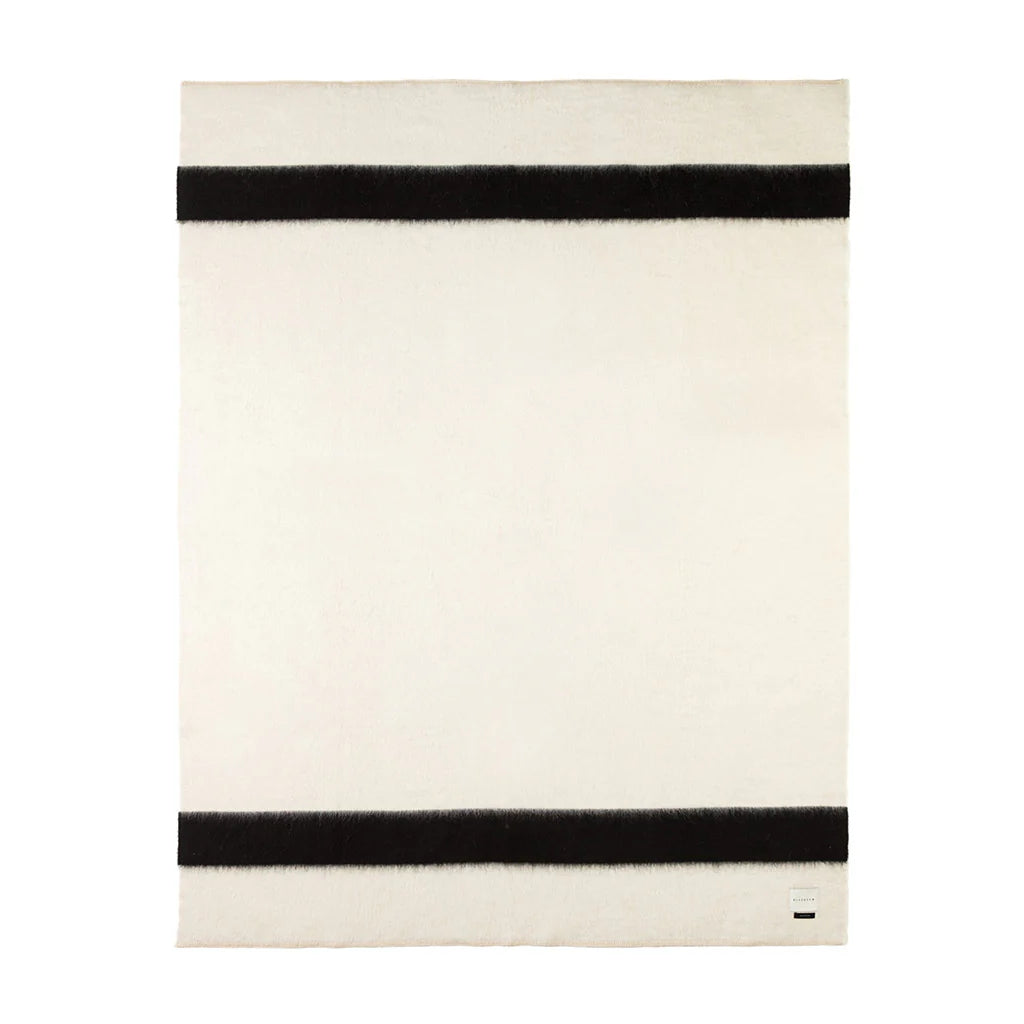 Blacksaw The Siempre Recycled Blanket - Ivory/Black Stripe