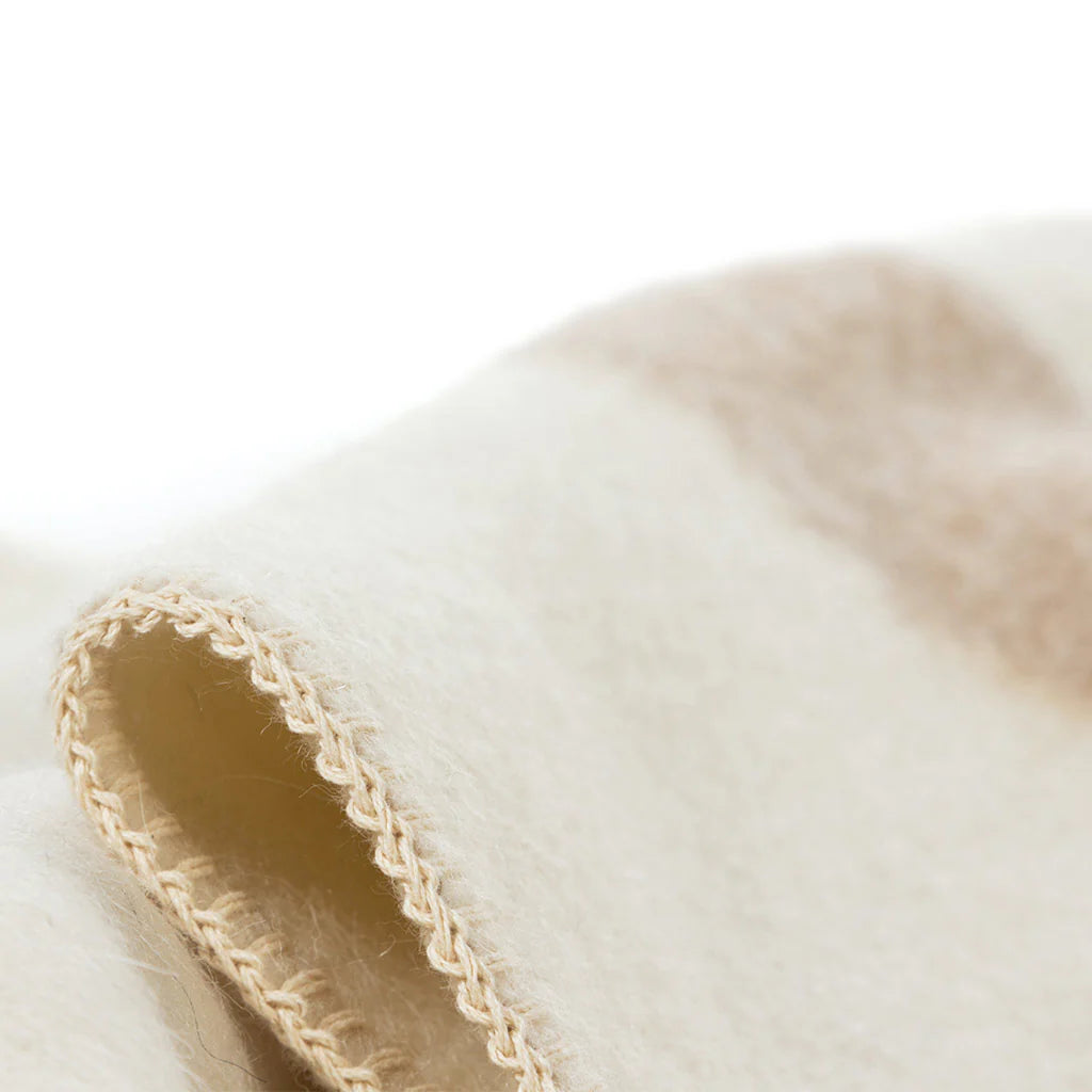 Blacksaw The Siempre Recycled Blanket - Ivory/Beige Stripe