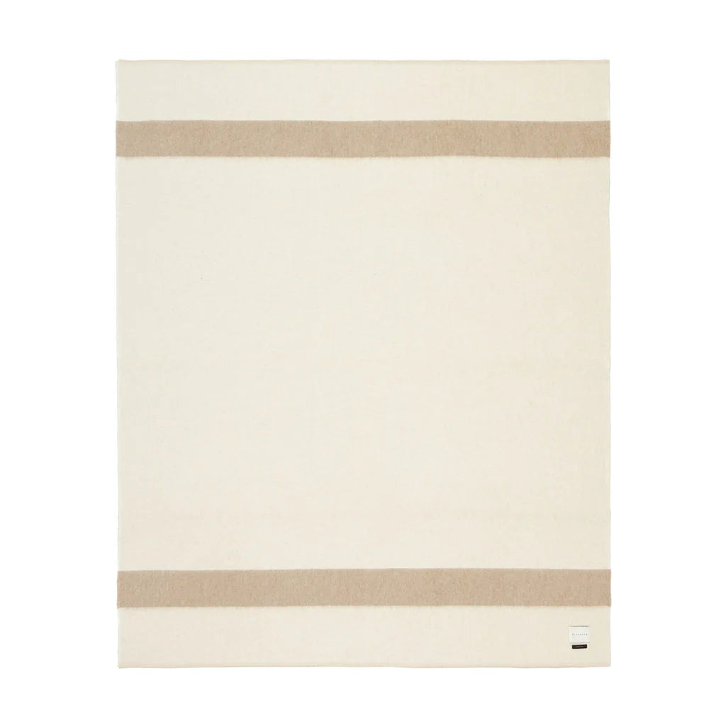 Blacksaw The Siempre Recycled Blanket - Ivory/Beige Stripe